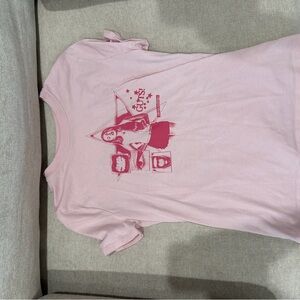 abercrombie kids Light Pink Graphic Tee with Dark Pink Print